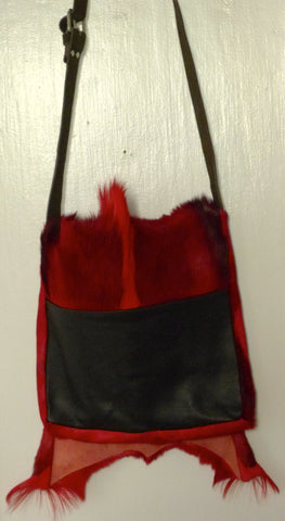 Red Springbok Messenger Bag Chocolate Leather/Suede Strap/ Italian Buckle