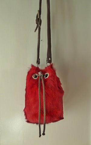 Red Springbok Mini Drawstring Crossbody Bag