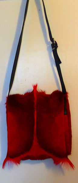 Red Springbok Messenger Bag Black Leather/Italian Buckle