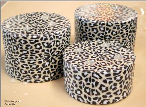 4 Wick White Leopard Candle