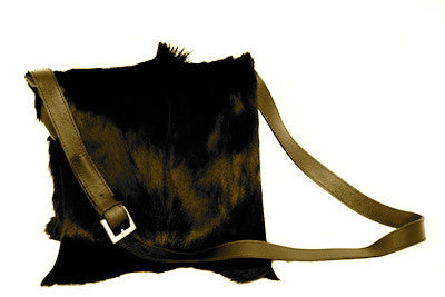Chocolate Springbok Messenger Bag/Italian Buckle
