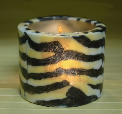 Zebra T Light Pillar Candle